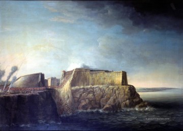 Dominic Serres dÄ die Einnahme von Havanna 1762 Erstürmung von Morro Castle Kriegsschiff Seeschlacht Ölgemälde